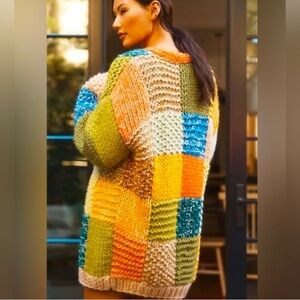 Pilcro Chunky Patchwork Knit Sweater